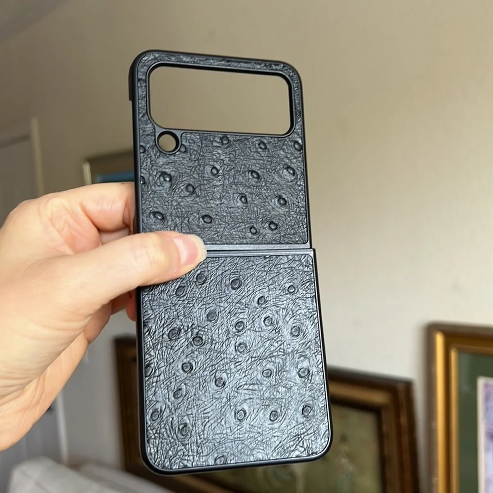 For Samsung galaxy z flip 4 5G phone case genuine leather
